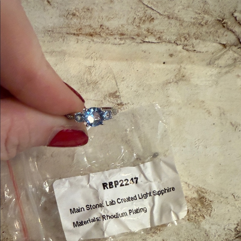 Kids Light Blue Sapphire Ring